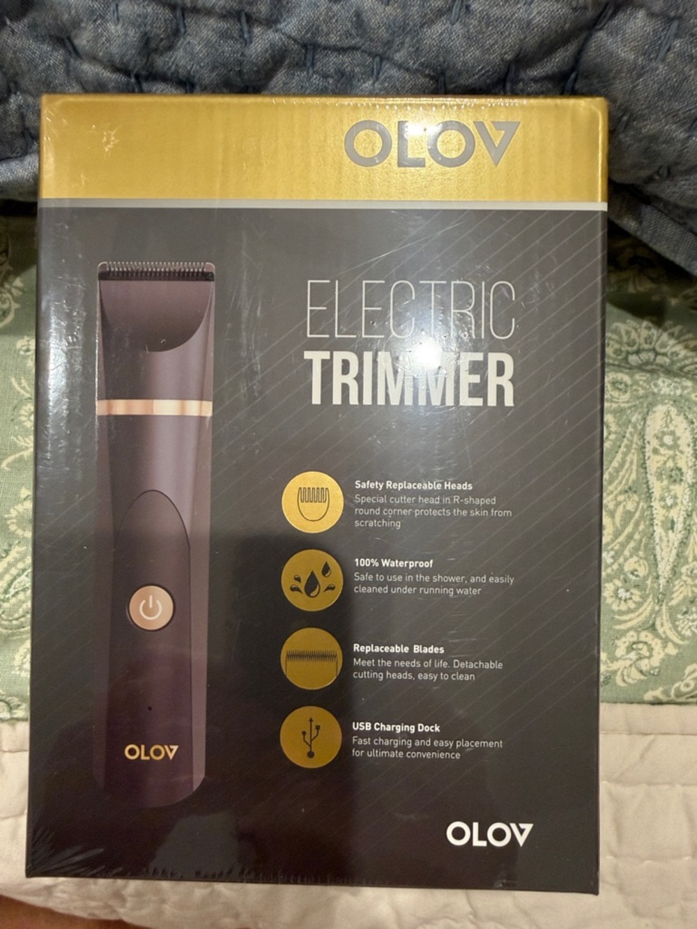 Men's Electric Trimmer in Gold and Dark Brown